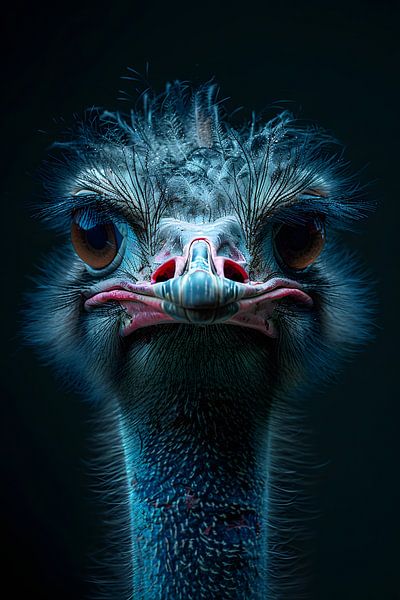 Contrastrijk struisvogelportret van Skyfall