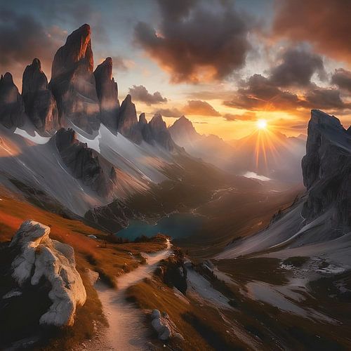 Zonsopkomst in de Dolomieten