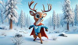 Heroic deer in the magical winter forest by artefacti