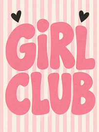 Affiche « GIRL CLUB » à rayures roses sur Thomas burnet