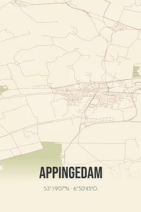 Alte Karte von Appingedam (Groningen) von Rezona