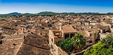 Prachtig uitzicht op het dak van de oude stad van Arta, Mallorca van Alex Winter