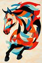Creative horse portrait in bright colours by Poster Art Shop thumbnail