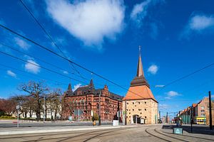 Blick auf Steintor und Ständehaus in der Hansestadt Rostock