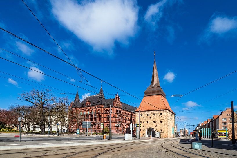 View of stone gate and Ständehaus in the Hanseatic City of Rostock by Rico Ködder
