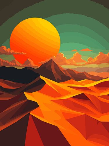 Abstraktes Wüstenorange