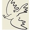 Picasso die Taube, Friedenstaube von Picasso, minimalistische Kunst von Picasso von Hella Maas