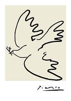 Picasso de duif, vredesduif van Picasso, minimalistische kunst van Picasso