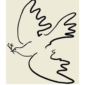 Picasso the dove, peace dove by Picasso, minimalist art by Picasso by Hella Maas