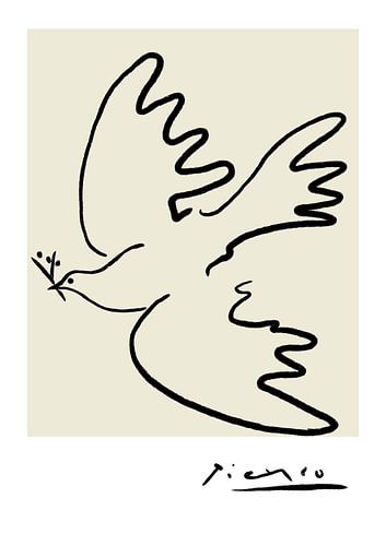 Picasso the dove, peace dove by Picasso, minimalist art by Picasso