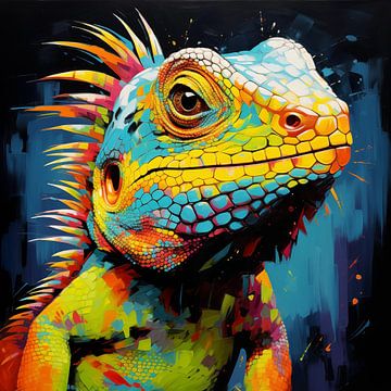 Lézard coloré artistique style Pop Art sur TheXclusive Art