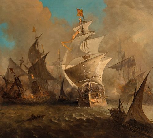 Sea battle, Willem Adrianus Fabri