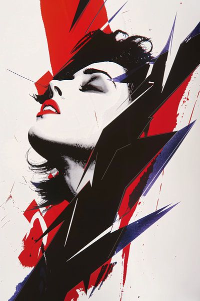 Portrait moderne abstrait d'une femme par Art & Soul Creations