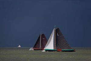 Skûtsjes op het IJsselmeer van Fonger de Vlas