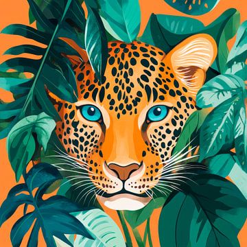 Leopard in the jungle green by Poster Art Shop