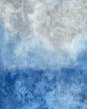 Modern abstract in wit en blauw van Studio Allee