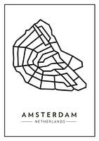Amsterdam van boven – abstract lijnenspel met karakter