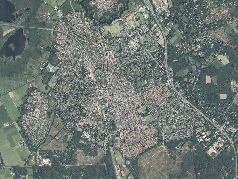 Vue aérienne de Bussum par Maps Are Art