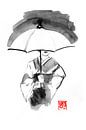geisha under umbrella by Péchane Sumie thumbnail