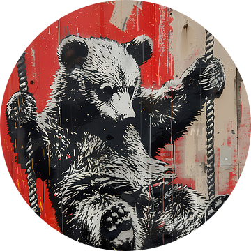 Beer schommel banksy stijl van Imperial Art House