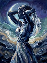 Moonlit Veil by the Sea