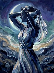 Moonlit Veil by the Sea