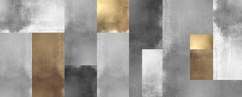 Graue und goldene Zusammensetzung 1 von Vitor Costa