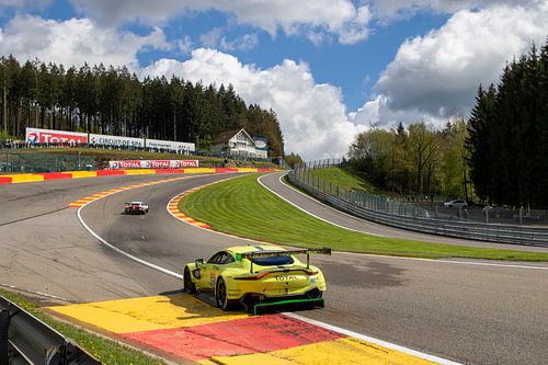 Aston Martin in Eau Rouge at Spa-Francorchamps