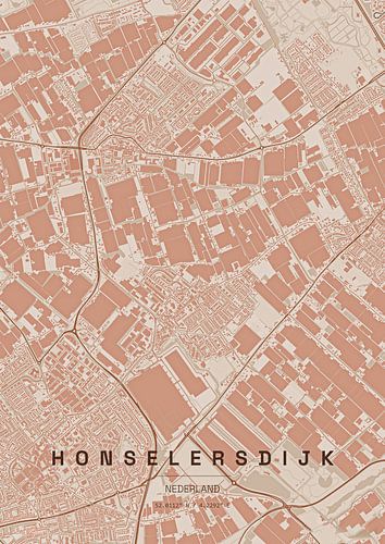 Map of Honselersdijk by Stef van Campen