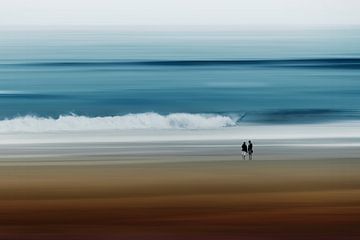 Golven - Abstracte Strand Scène van Dirk Wüstenhagen
