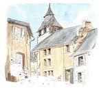 Illustratie van klein Frans dorpje van Ivonne Wierink thumbnail