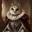 Eule - Barock-Tierportrait mit Krone von Poster Art Shop Miniaturansicht