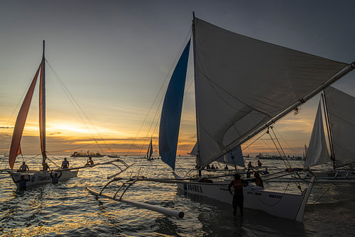 Zeilboten @ Boracay, Filipijnen