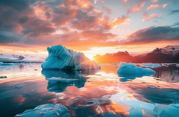 De IJslandse kust in de zon van fernlichtsicht