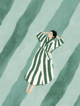 Ruhender Moment - minimalistische Illustration der ruhigen Entspannung