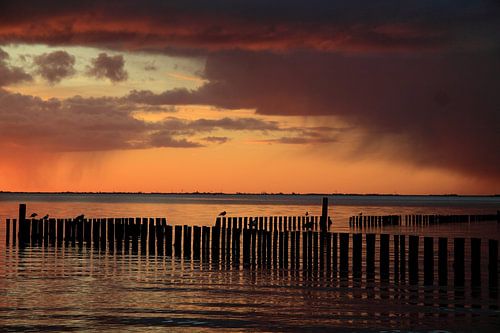 Ameland/Zonsopkomst op het wad