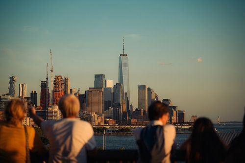 Het World Trade Centre: Skyline in het avondlicht