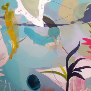 Abstracte onderwaterwereld in pastel van Studio Allee
