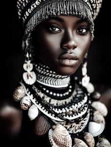 Afrikanische Frau mit ethnischem Schmuck