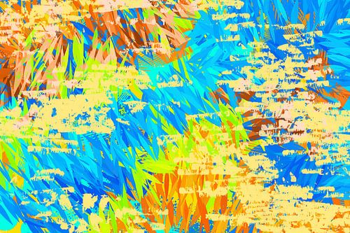 Pop van kleur. Abstracte kunst in neonkleuren. Zomers briesje