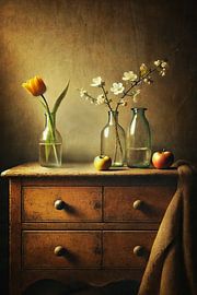 Tulp & Appelbloesem met Appelvinkje van Marijke Trienekens