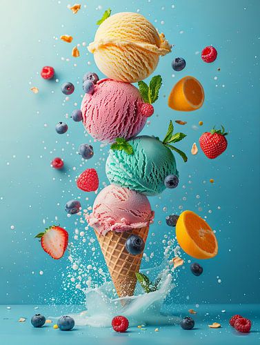 heerlijke ijscreaties in verleidelijke kleuren en achtergronden