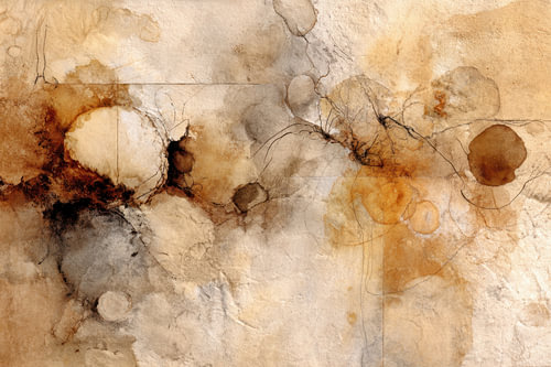 Earth Circles – Serene Painting in Ochre and Beige
