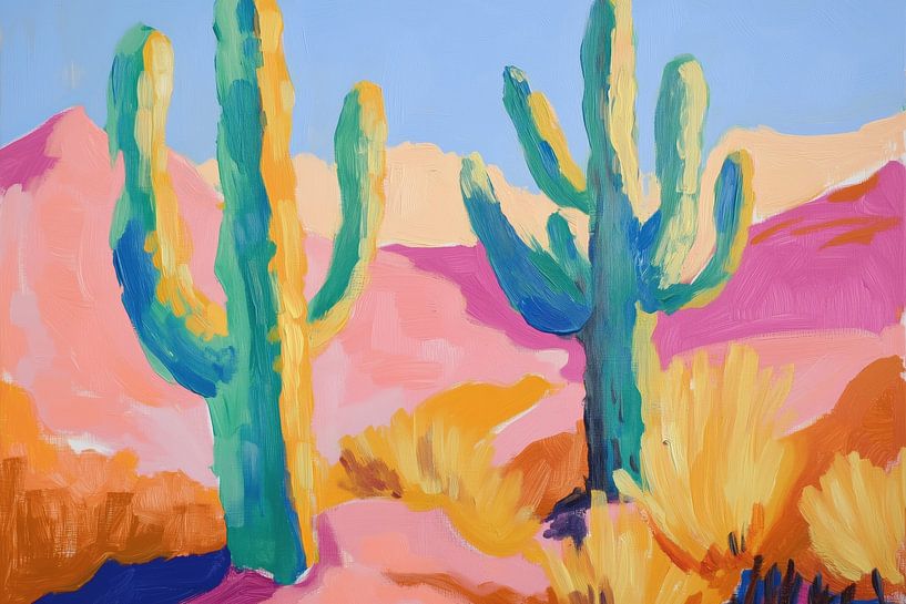 Colorful Cactus by Melloi Art Prints