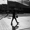 Black and white photo silhouette and shadow Arnhem Central Station by Jochem Oomen