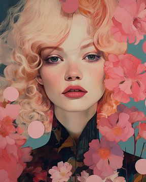 Modern illustrated portrait in pastel colours by Studio Allee