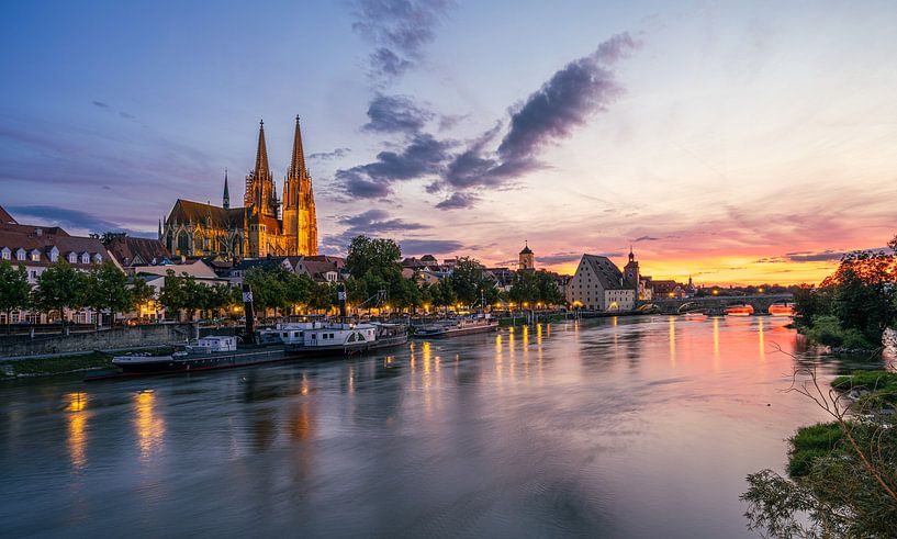 Regensburg in the evening by Rainer Pickhard
