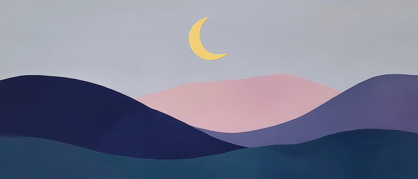 Gentle hills under the moonlight by Poster Art Shop