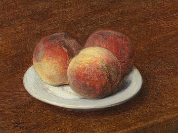 Drei Pfirsiche auf einem Teller, Henri Fantin-Latour - 1868