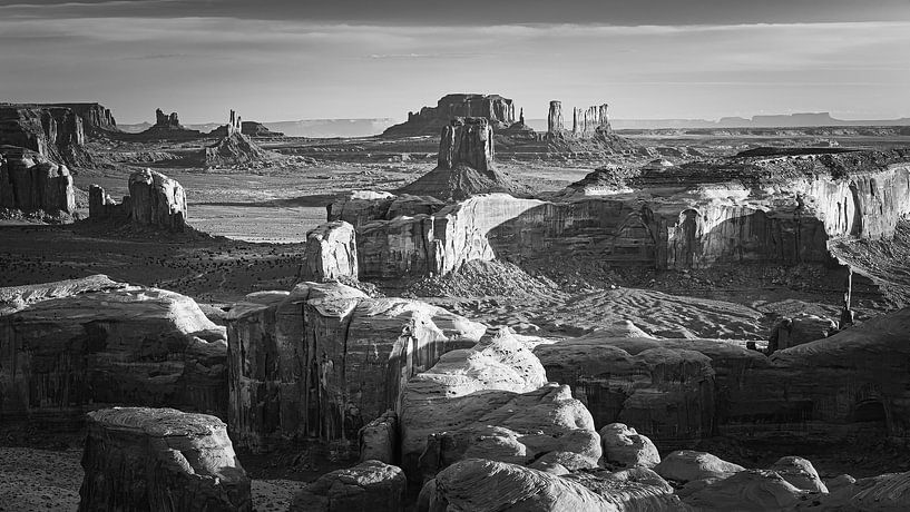 Hunts Mesa en noir et blanc par Henk Meijer Photography